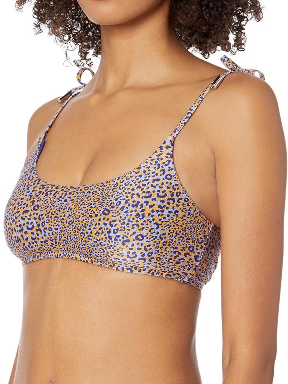 Seafolly Blue and Gold Leopard Bikini Bralette and Bottoms